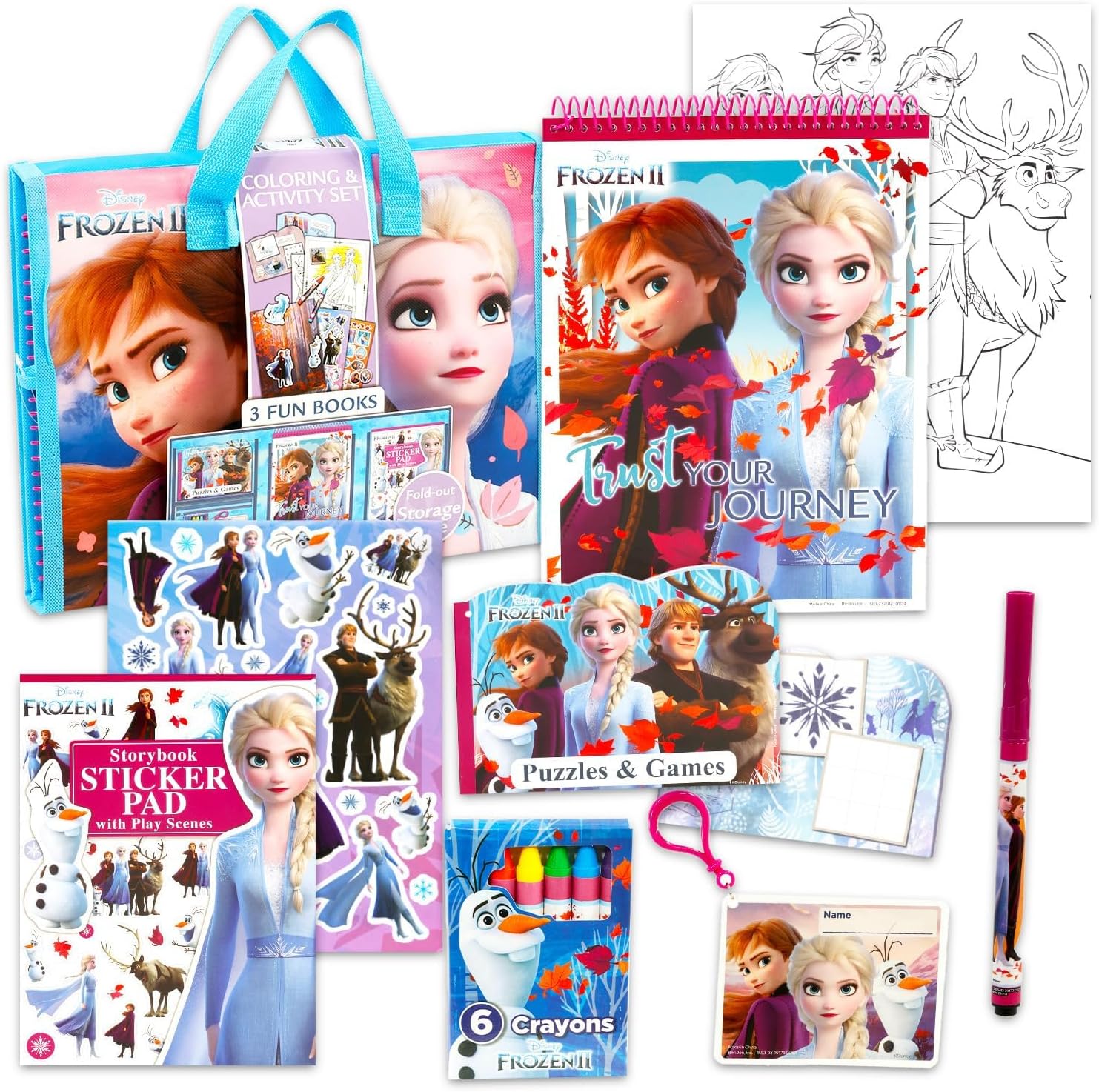 Disney Frozen Ultimate Activity Set - Portfolio with Coloring Books, Stickers, Games, Puzzles, Drawing and More | Disney Frozen Activities for Girls, Kids