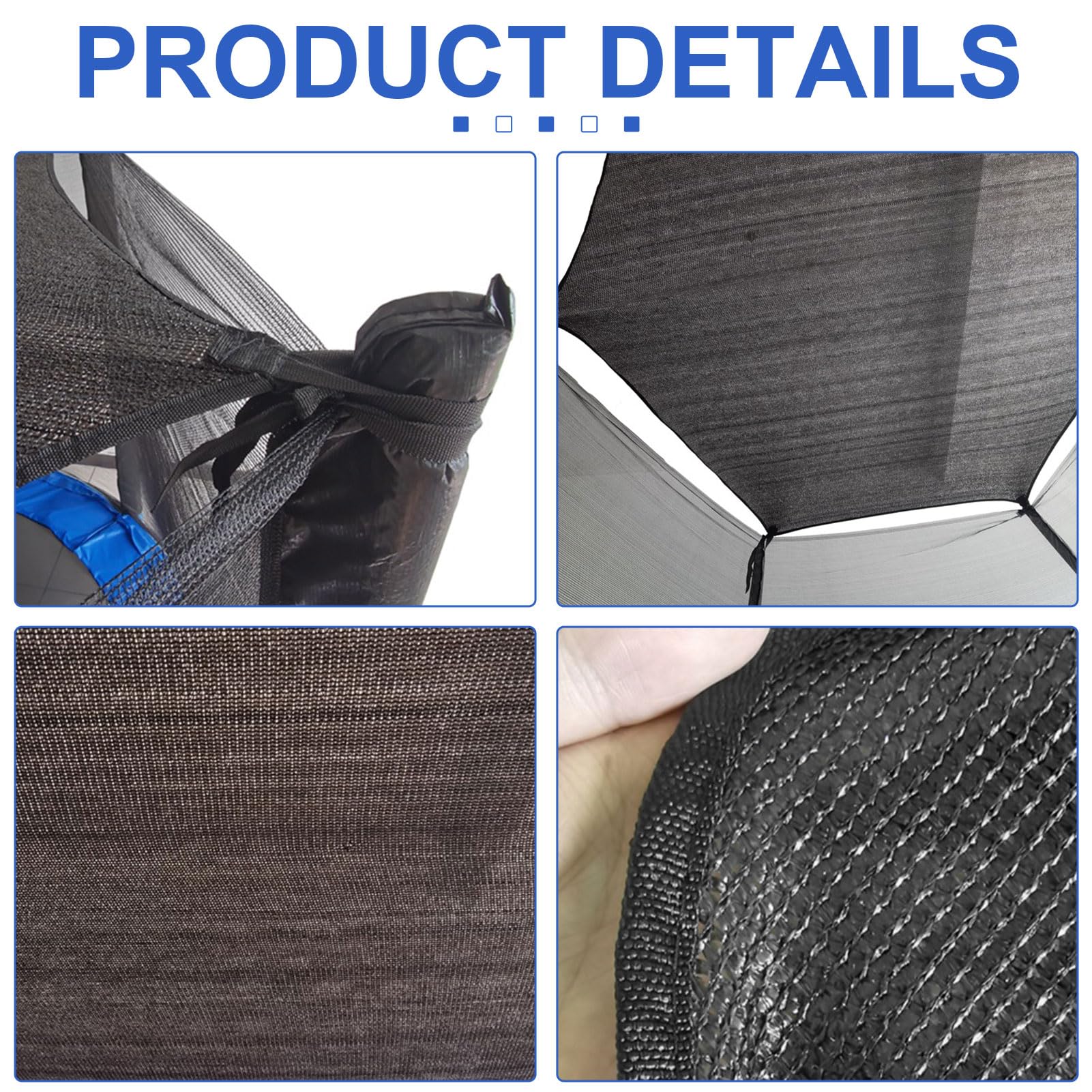 FUFRE Bâche de protection solaire pour trampoline - Diamètre : 183, 244, 305, 366 cm - Pour 6/8 barres - Résistant aux UV - Accessoire de trampoline