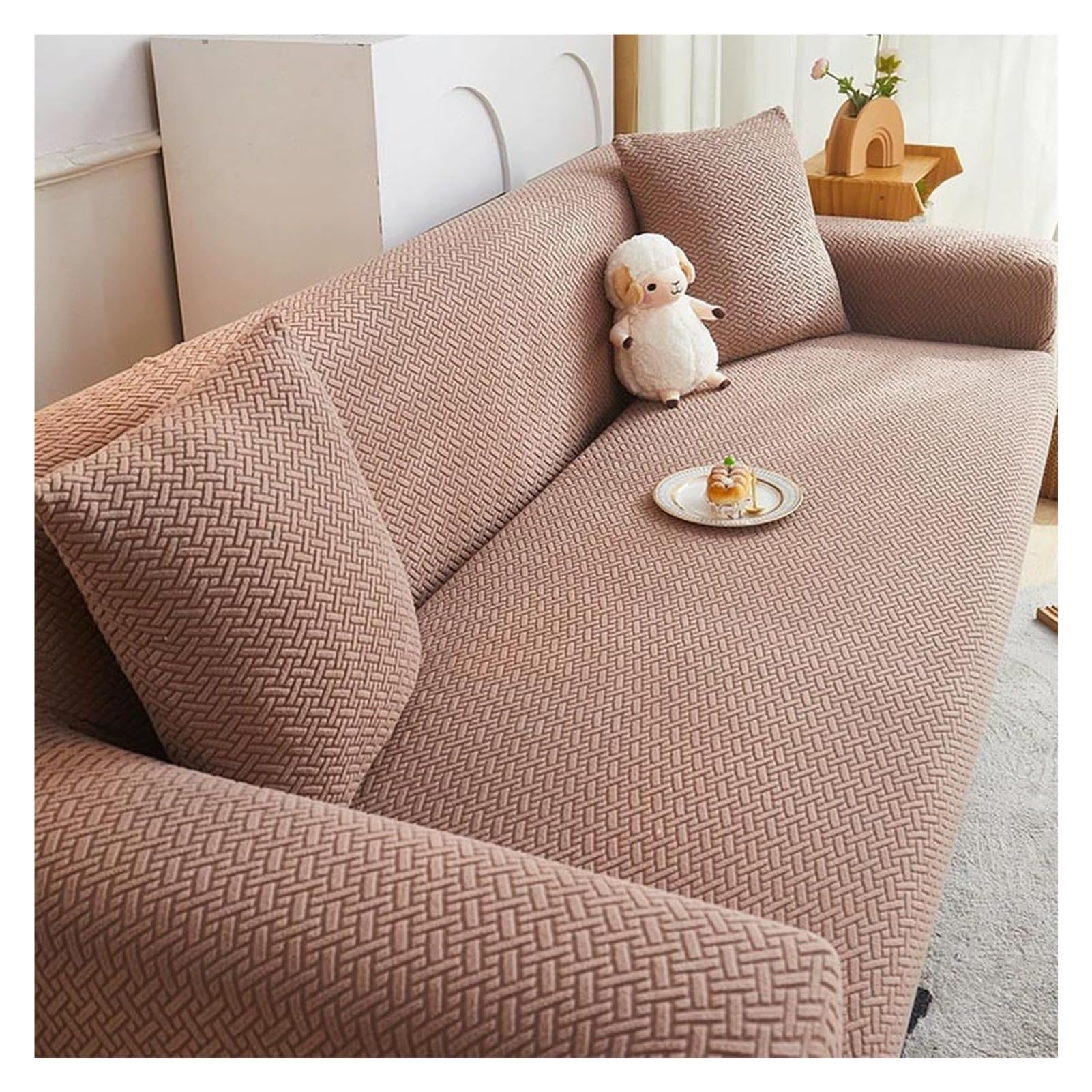 Housse de canapé extensible lavable et facile à installer pour salon moderne