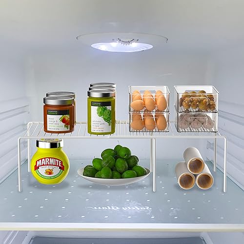 Miniatura 2 de iPEGTOP Juego de 2 organizadores de armario de cocina expandibles, 4 piezas ajustables para congelador, estante de alambre de almacenamiento de