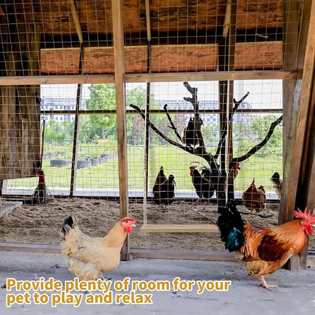 Foto 5 de 7 de Columpio para gallinas, juguete para gallinas, 40 x 8 x 5 cm, accesorios de madera, para gallinas