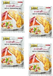 Lobo Satay Seasoning Mix – Pack of 4 (3.52 oz / 100 g each) – Authentic Thai Marinade & Peanut Sauce for Chicken, Pork & Grilled Skewers