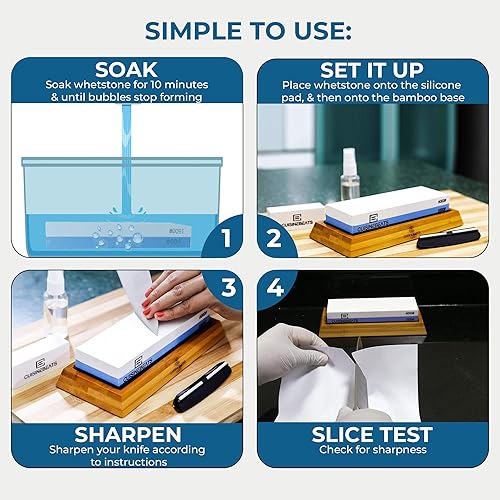Miniatura 4 de Whetstone 10006000 - Juego de piedra afiladora de cuchillos de cocina 10006000 - Waterstone 10006000 - Piedra de agua - Piedra húmeda - Piedra de