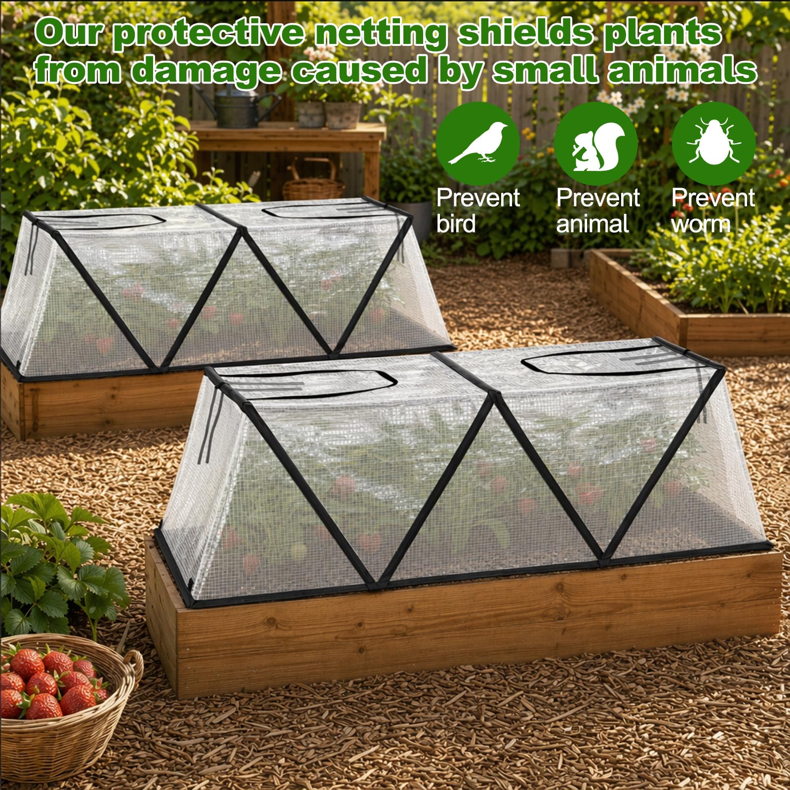 Folienfrühbeet, Faltbare Hochbeetabdeckung für Garten, 120 x 38 x 33cm Pflanzenhüllen für Keimung Sämlingsvermehrung Schutz vor Tieren