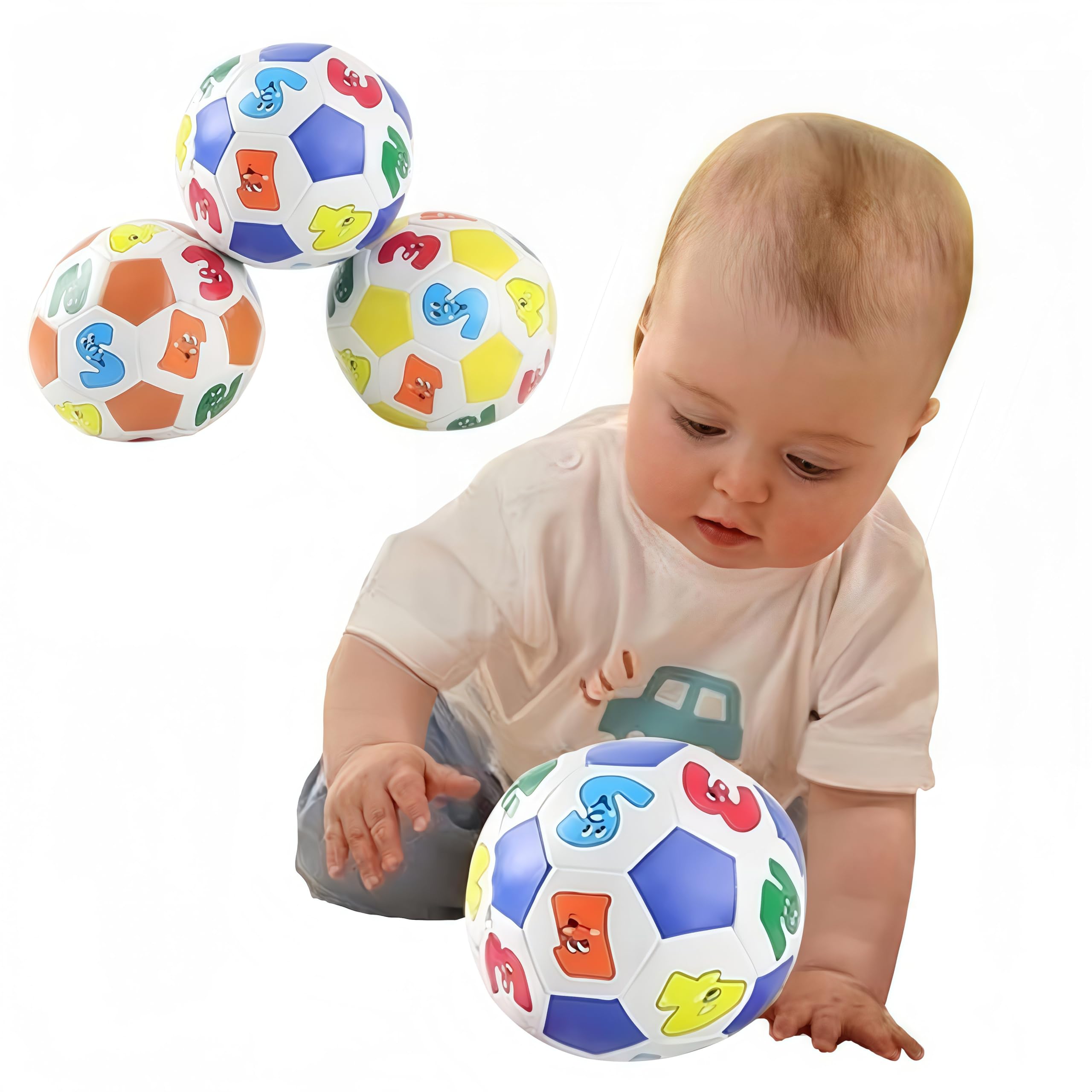 Children Kids Educational Toy Baby Learning Colors Number Rubber Ball Plaything