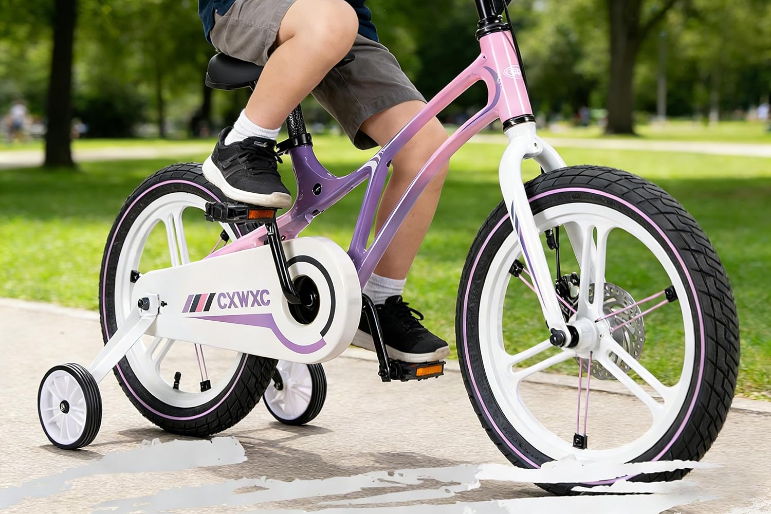 CXWXC Kids Bike - 14 16 18 Inch Children Bicycle for Boys Girls Age 3-9 Years, Single Speed Lightweight Kids Bikes Purple 16 INCH