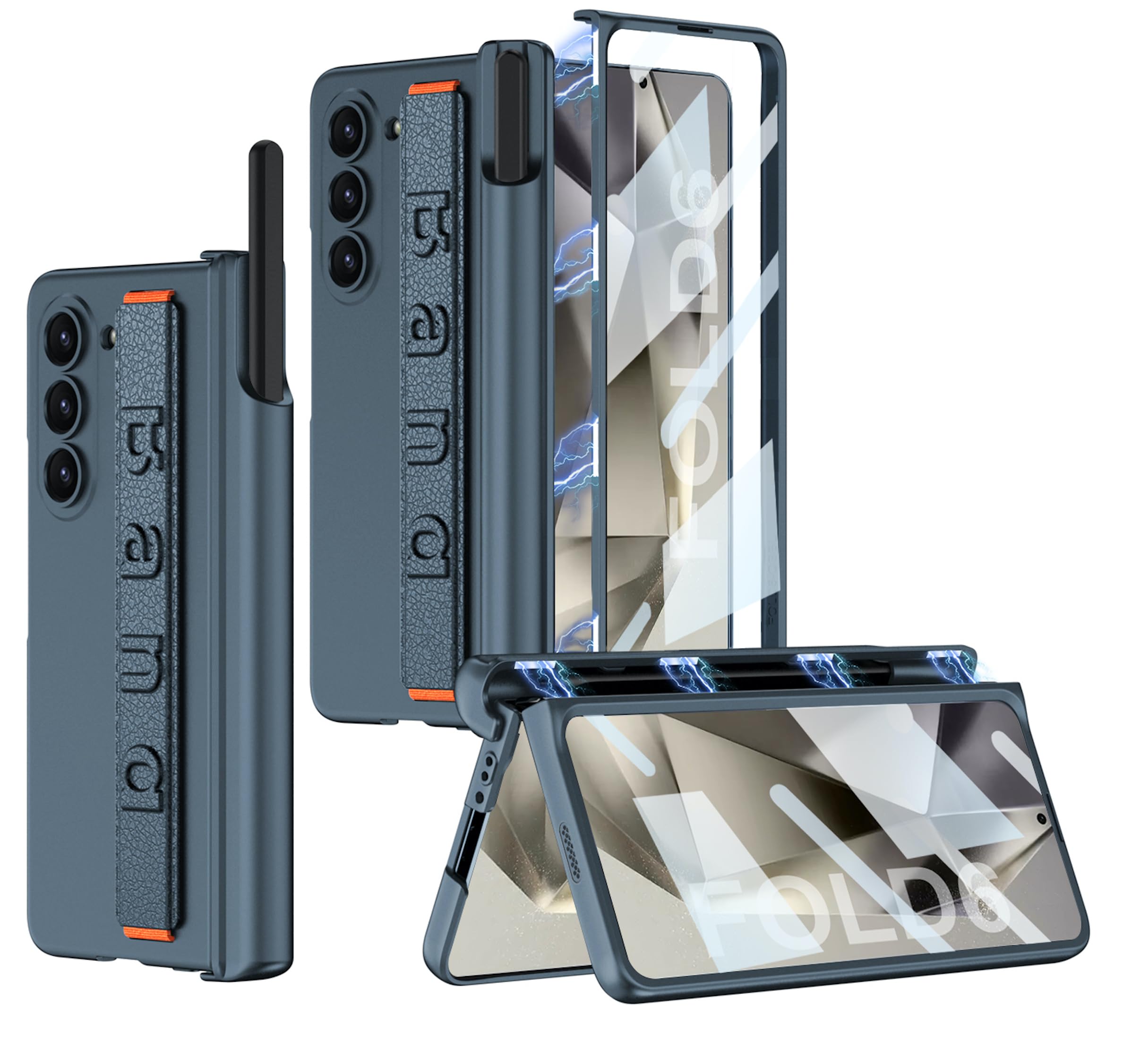 BOUNCEBACK Ultra Thin Case/Cover with Leather Strap & Hinge Protector S Pen Holder for Samsung Galaxy Z Fold6 / Galaxy Fold 6 Case Cover - Matte GreyGreen (B0DBVY2YSZ) Amazon Price History, Amazon Price Tracker