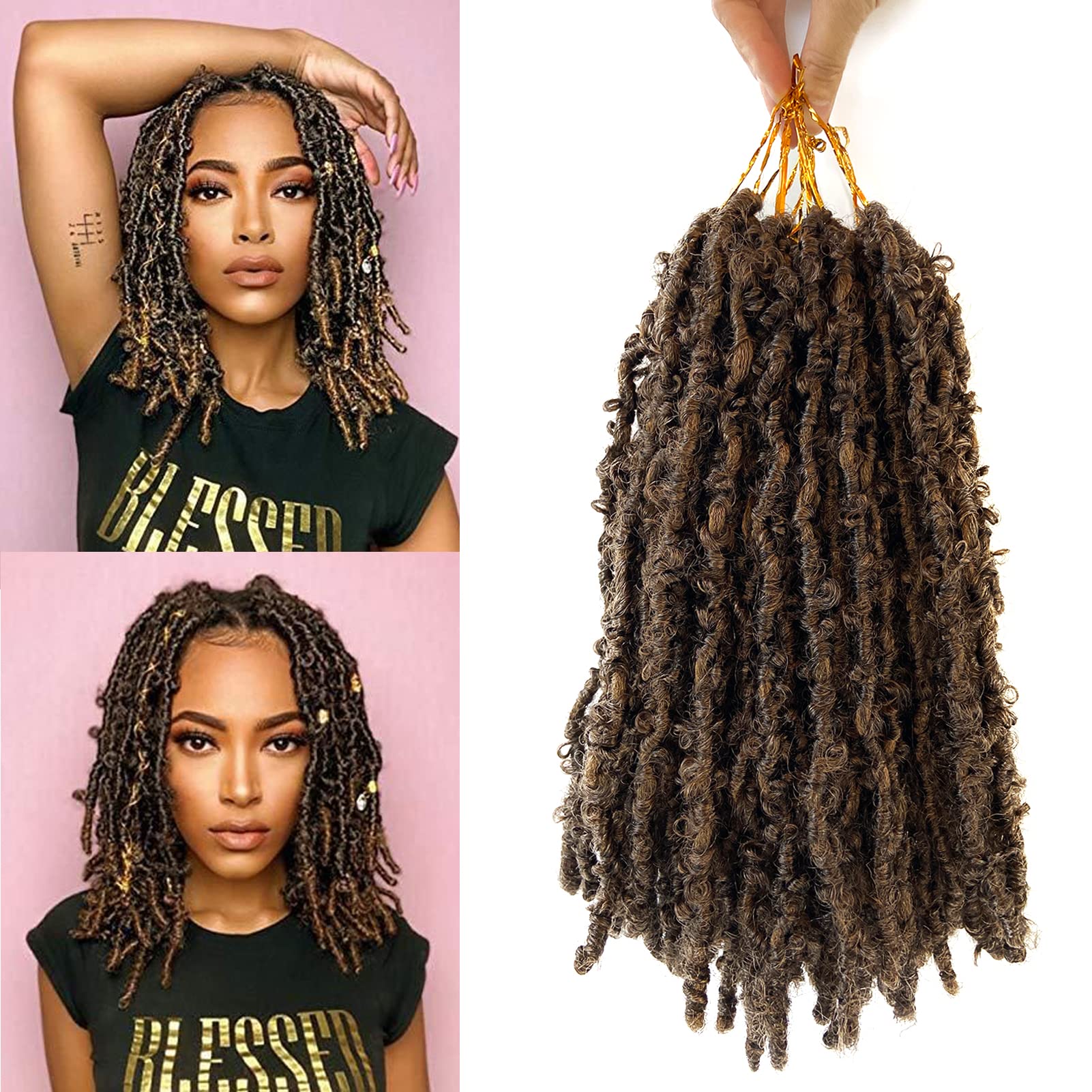 Buy Butterfly Locs Crochet Hair 12 Inch Bob Pretwisted Distressed
