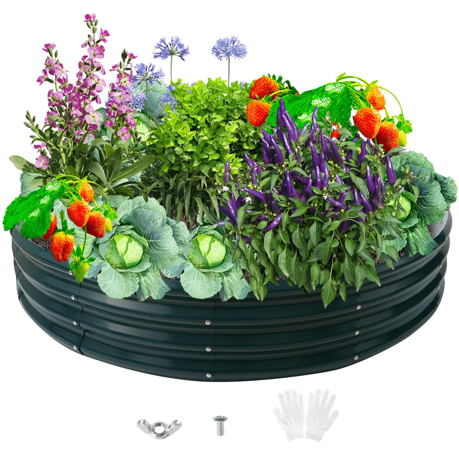 ZBZBML Round Steel Raised Garden Bed