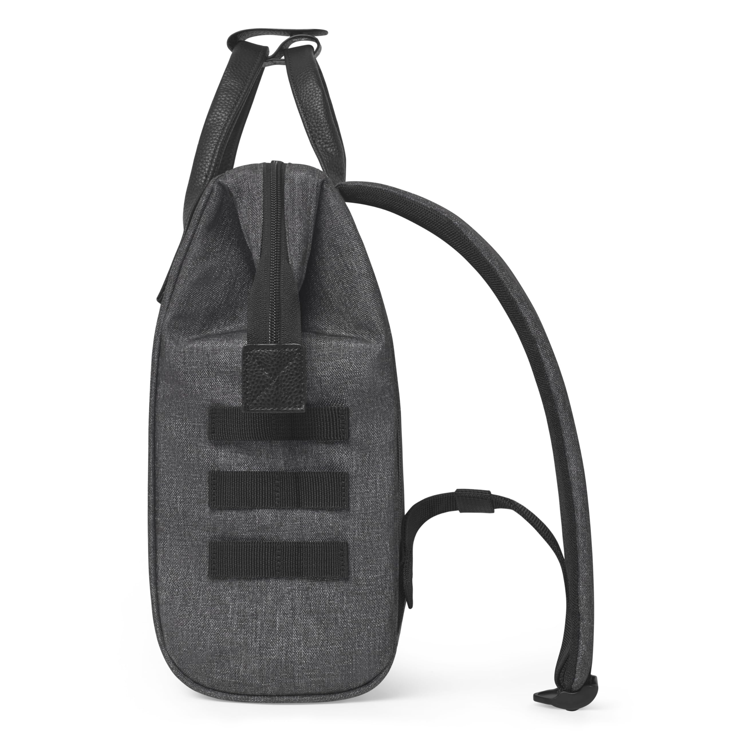 Cabaïa - Zaino Adventurer - Idrorepellente - scomparto per PC - 2 tasche intercambiabili - Vegan certificato - Zaino da viaggio, lavoro e scuola - Grigio