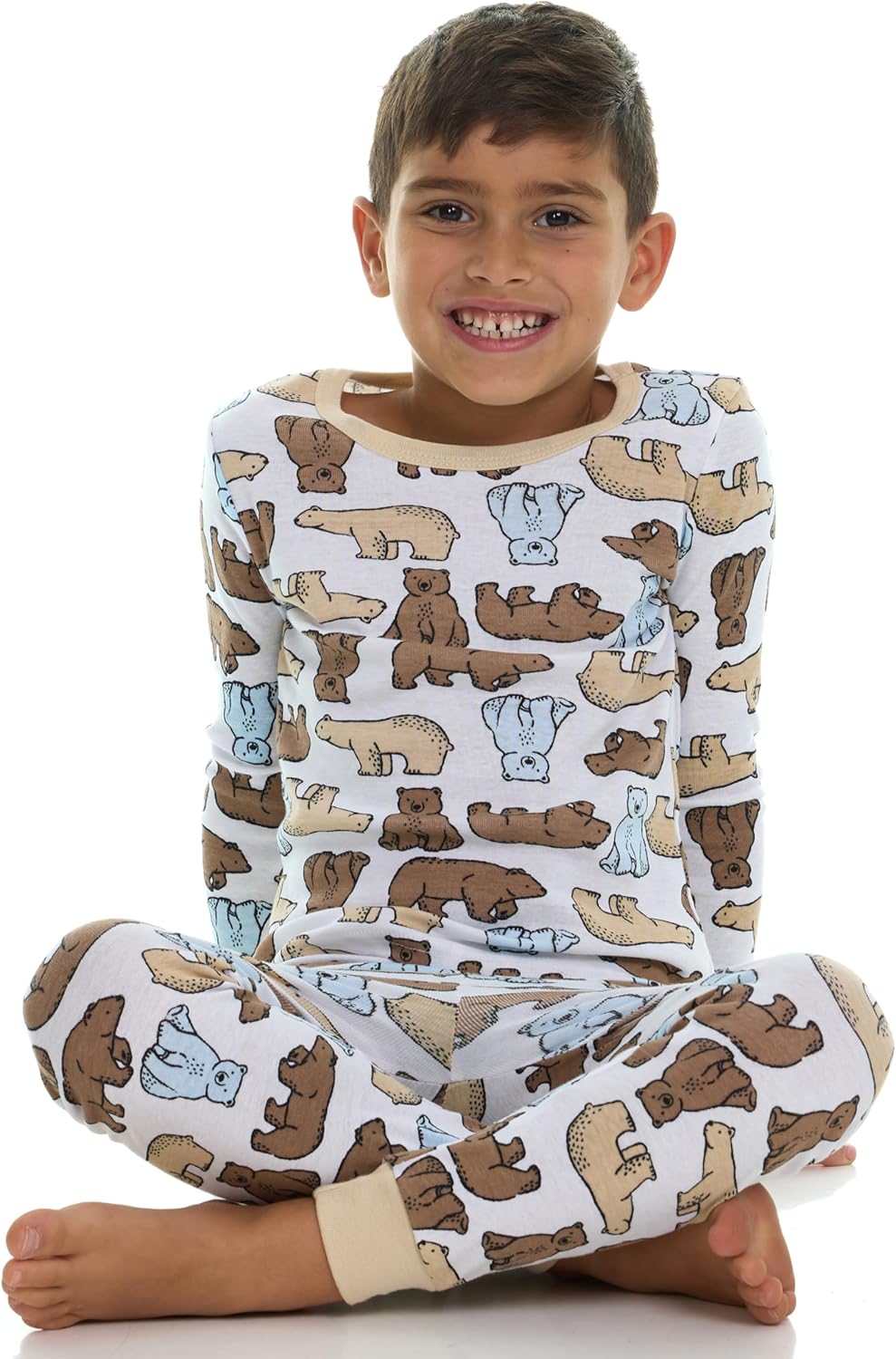 Cudlie Boys’ 4-Piece Pajama Set, Super Comfy Cotton Blend Sleepwear, 2 Tops and 2 Bottoms, Fun Designs – Sizes 12M–5T - Image 4