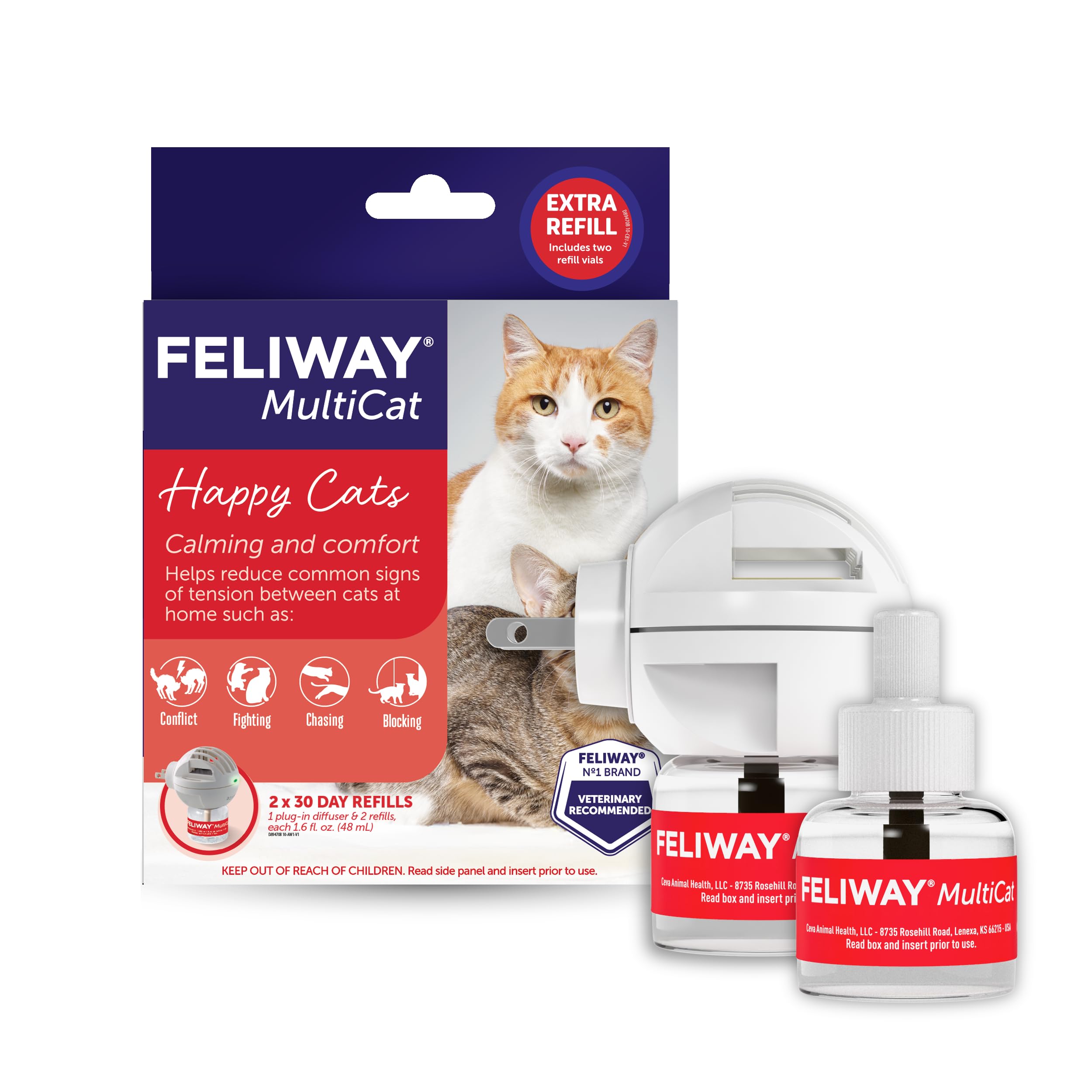 FELIWAY MultiCat Cat Beruhigendes Diffusor-Set für Katzen und 1