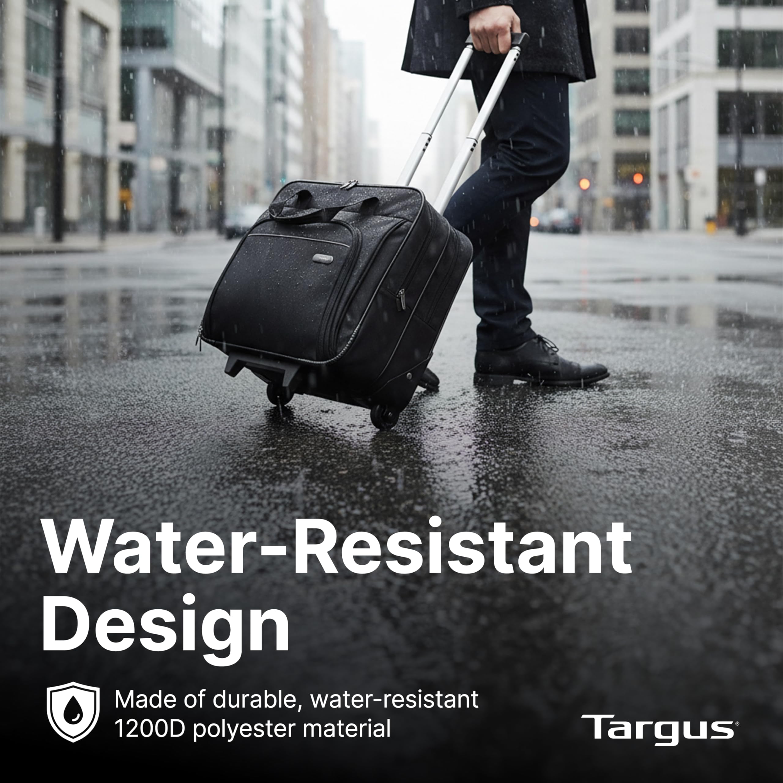 Targus 16 inch Rolling travel laptop case, Black - Travel briefcase and small rolling bag - Spacious foam padded laptop case 16" (TBR003US) — Amazon image 4