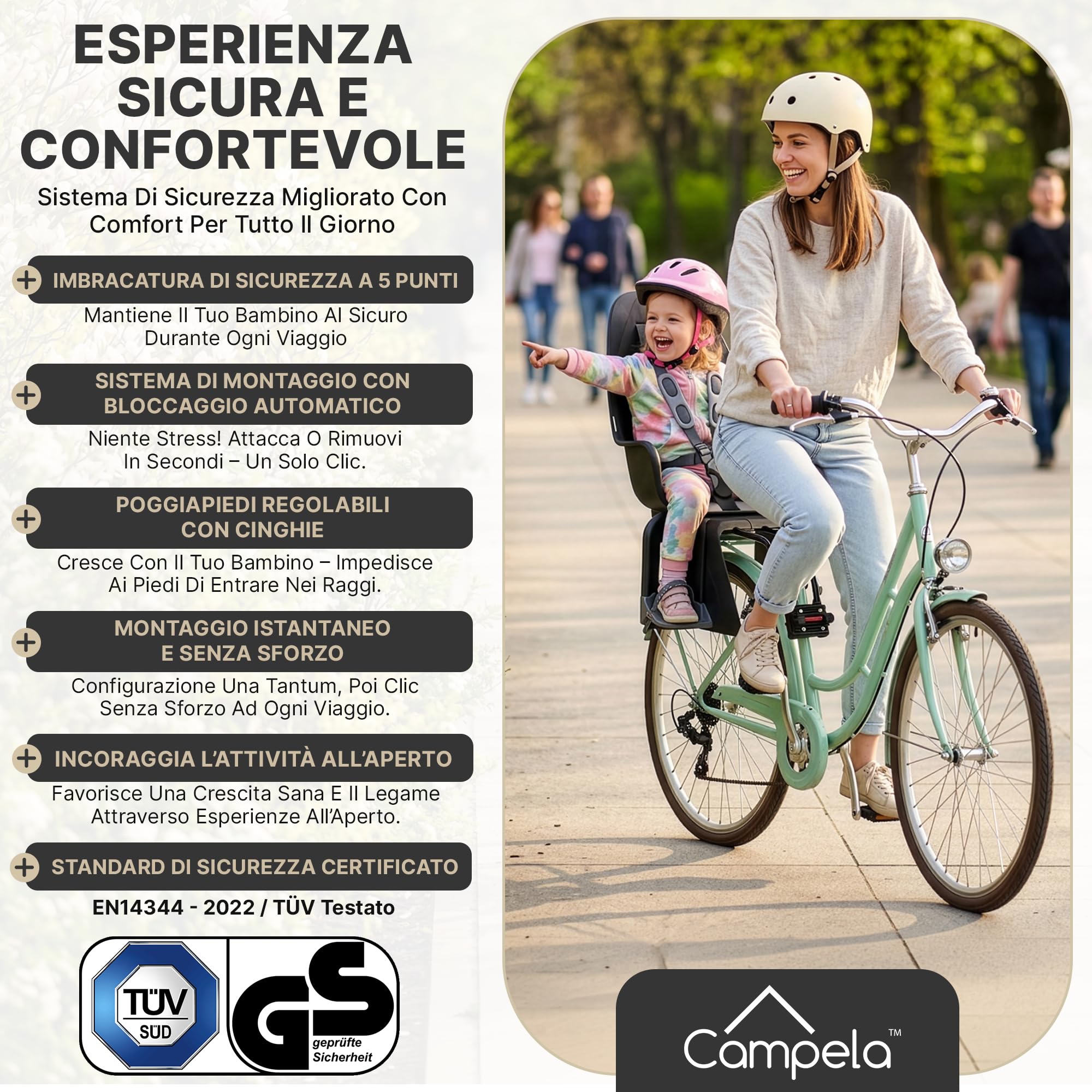 Seggiolino da Bicicletta per Bambini, per Bicicletta, Modello