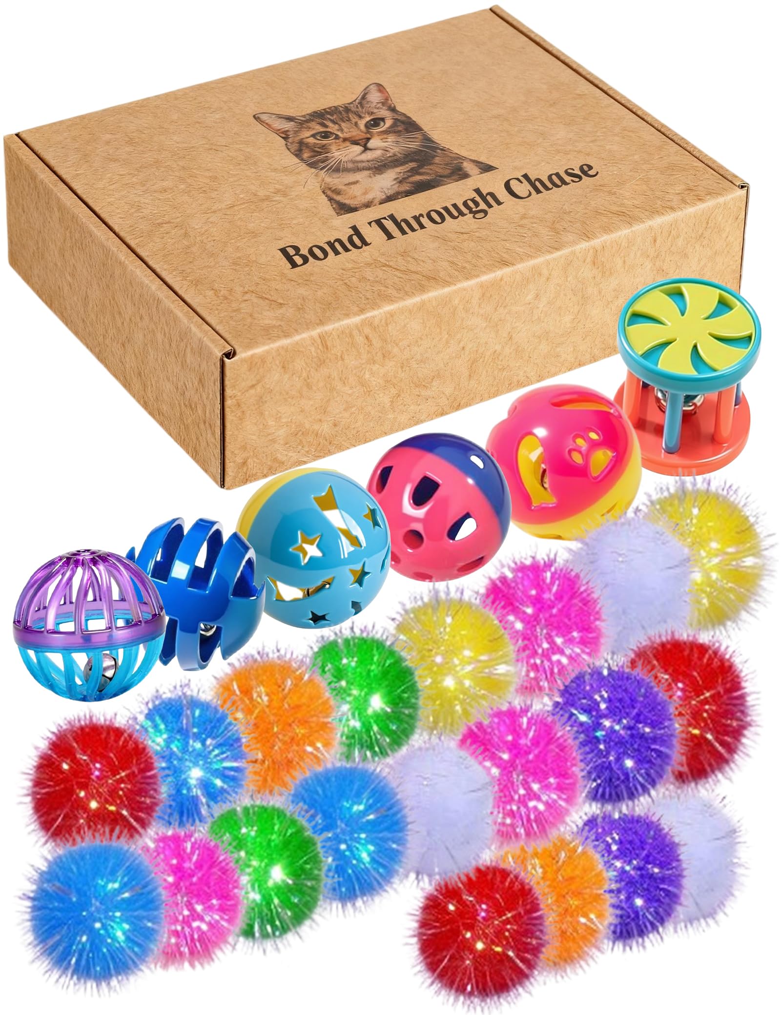 DIYUQISHI 26-Piece Cat Toy Set for Cats and Kittens (1.5'' - 2.1'')