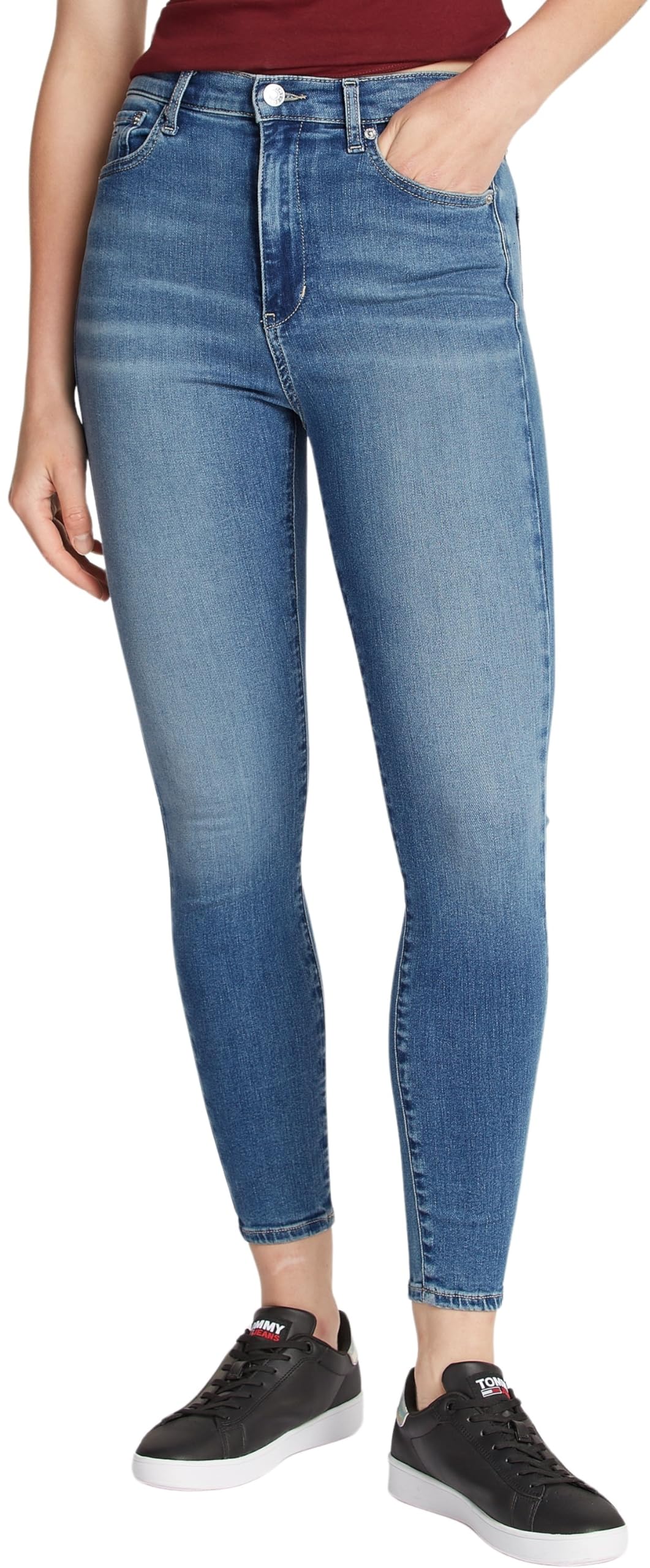 Tommy Jeans Vaqueros Mujer Sylvia Skinny Fit Talle Alto, Azul (Denim Medium), 25W/34L