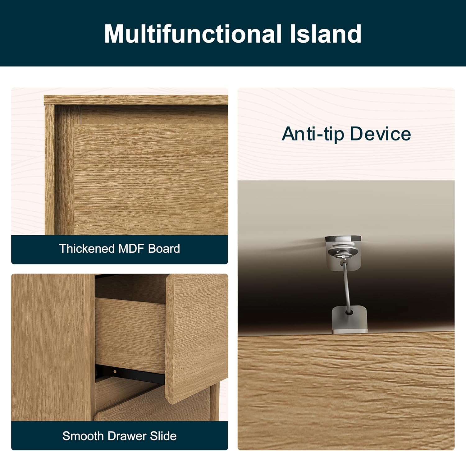 RoyalCraft Wood 2 Drawer Nightstand, Modern End Table with Storage, Night Stand for Bedroom, Beside Table for Office, Entryway, Natural