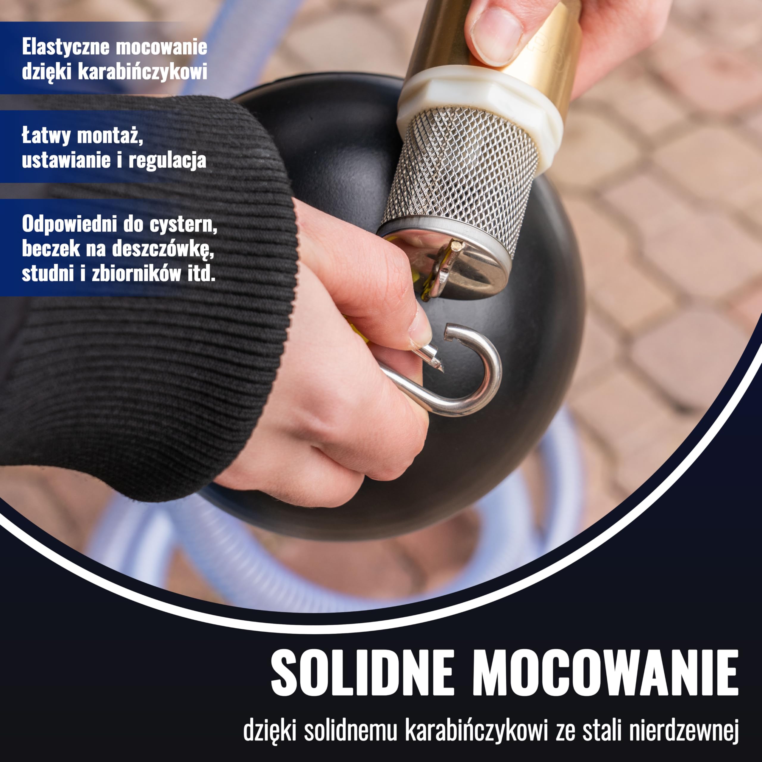 Poppstar zestaw do odsysania: pływak 6" z karabinkiem 5x50mm