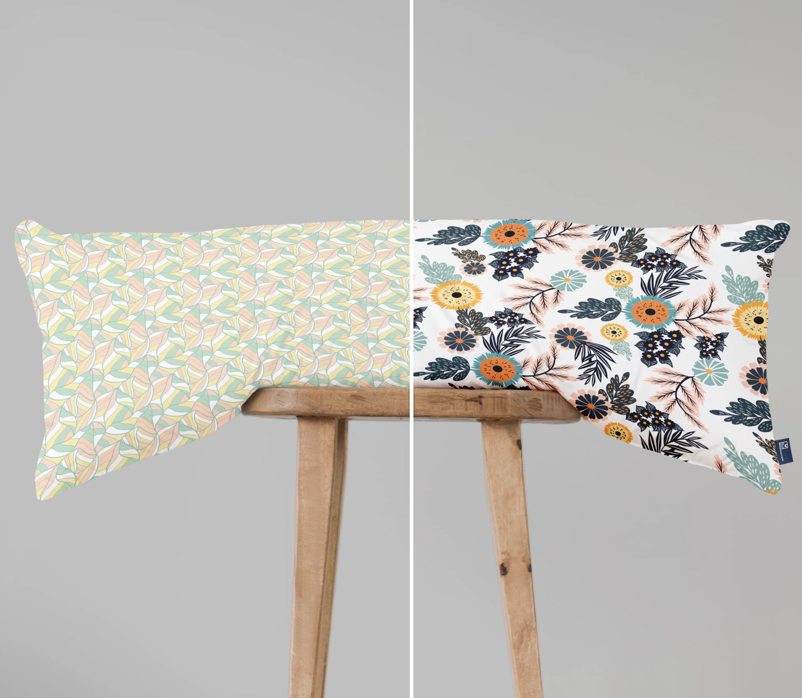 WOODWHITE® Thick Matty Fabric Pillow Cover for Cuddle and Full Body Pillows - Size 18 X 54 Inch - Long Cover for Bed - White Lily.