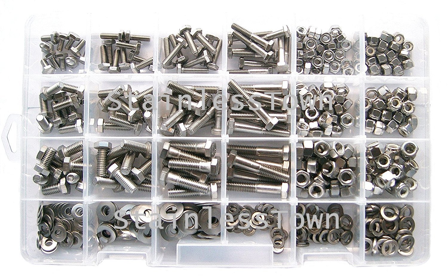 stainlesstown A2 Edelstahl Metrisches Master Sechskantschraube Sortiment Set mit Gratis Größe Gauge