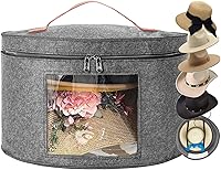 Vista 13 de Caja de Almacenamiento de Sombreros, Cajas de Sombreros para Almacenamiento de Mujeres, Soporte de Sombreros Vaqueros para Viajes, Estuche Portador