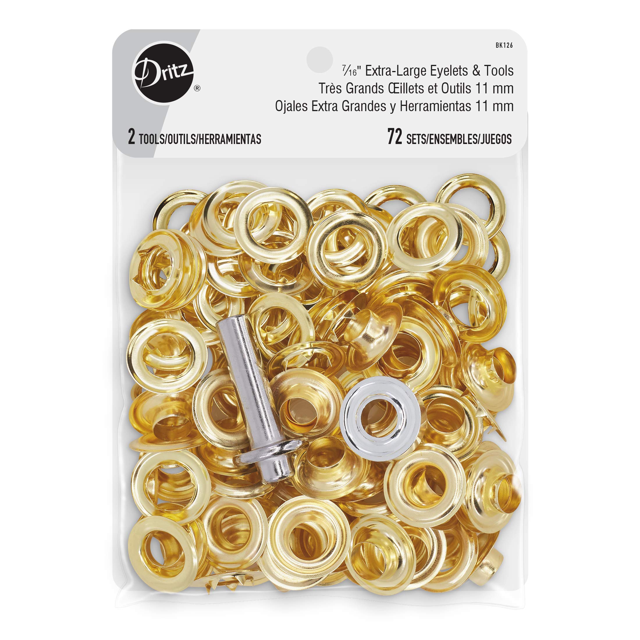Dritz Ösen-Set 72 Stück Messing Gold