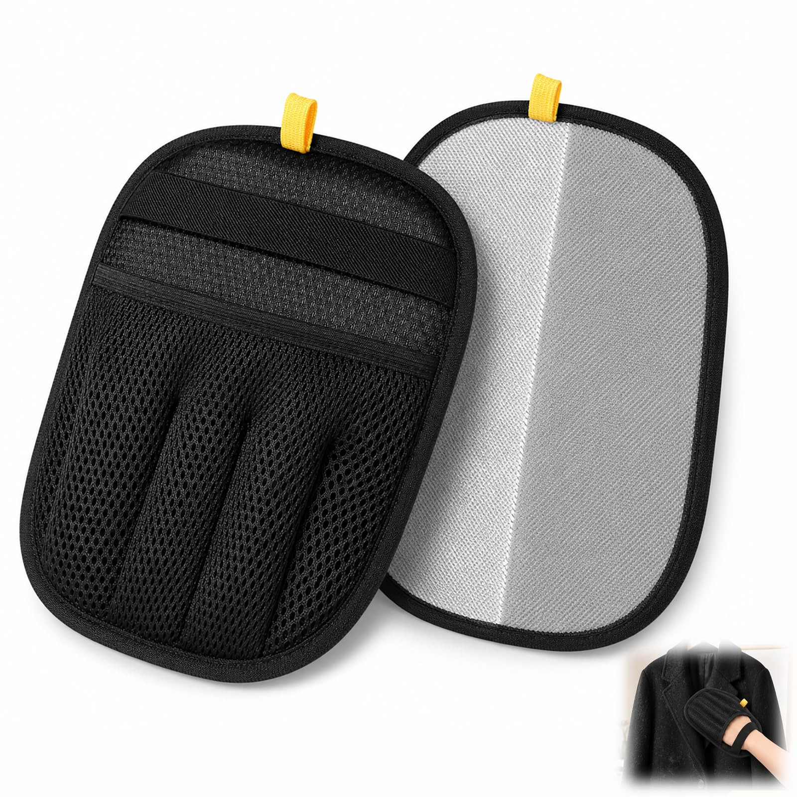 2er Pack Tierhaarentferner Handschuhe, Elektrostatische 5-Finger-Handschuhe Wiederverwendbar, Extra Dicke Pet Hair Remover Gloves für Hunde Katzen Sofa Teppich Kleidung Polster Auto