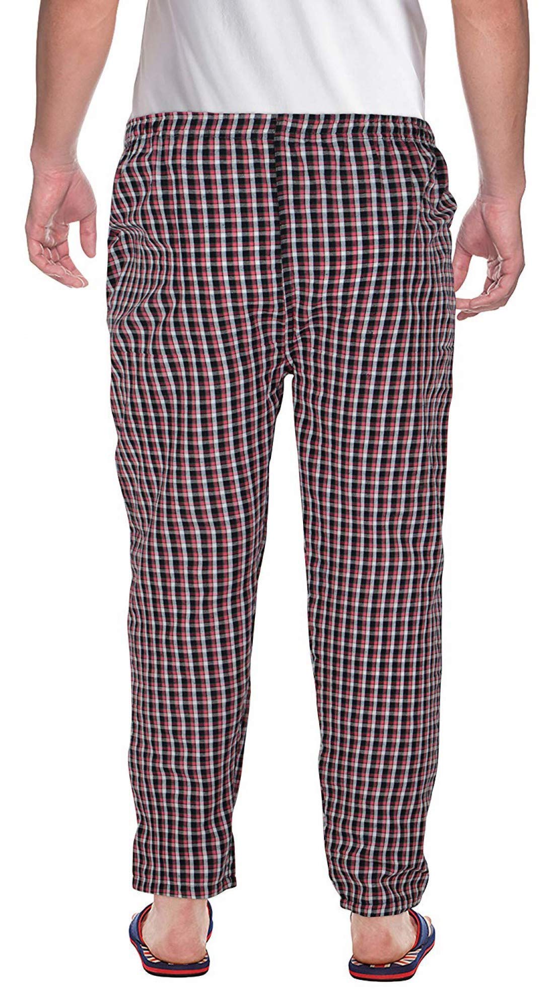 Digital Shopee Men's Cotton Checkered Casual Formal Pajama Lower Lounge Bottom Wear Sleepwear Sportswear Trousers Multicolored Pack Of 3 Size Medium Regular