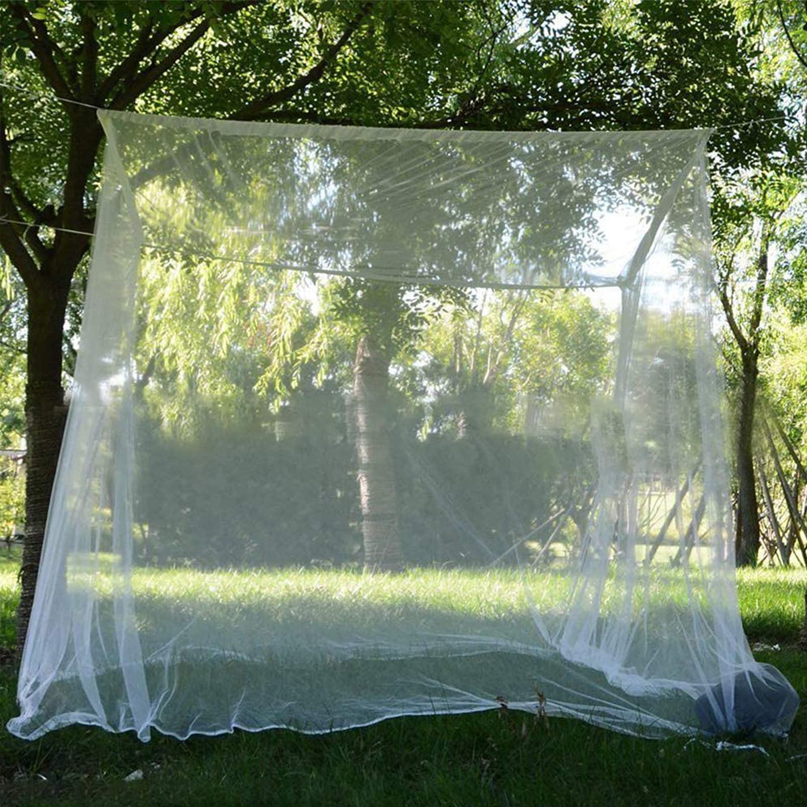 Amazon｜アウトドアにも 虫除け蚊帳 夏夜の安眠に 四角タイプ 収納袋