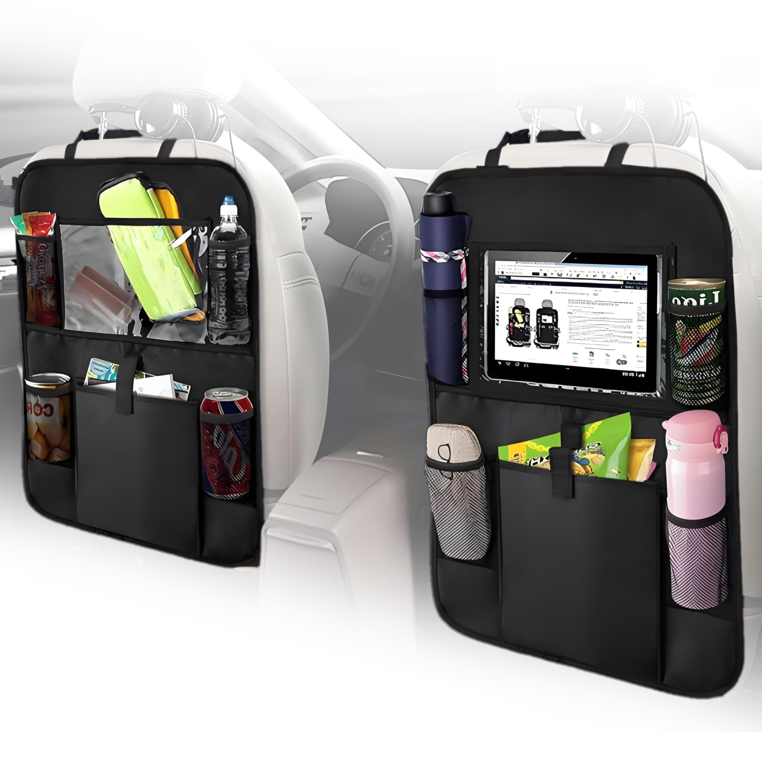 2 Pezzi Organizer Sedile Auto per Peugeot 807 Protezione Sedile Portaoggetti Auto Supporto Tablet Touch Screen Impermeabile Bambini Viaggio