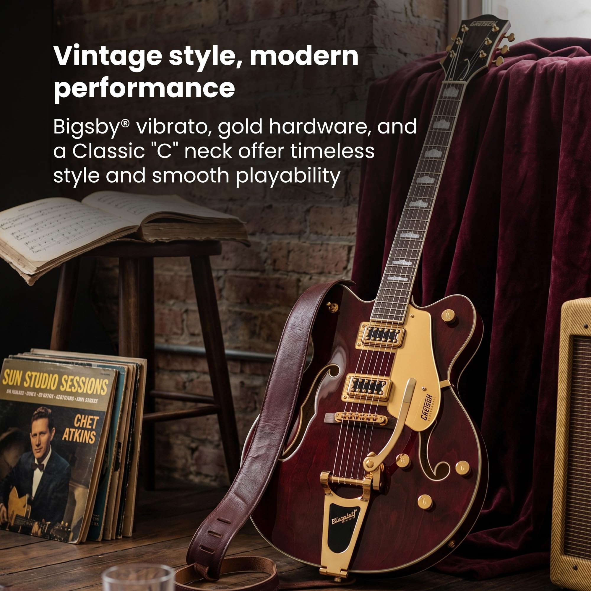 Gretsch G5422TG Electromatic Classic Hollow Body Double-Cut Bigsby Walnut Stain - Halbakustik Gitarre