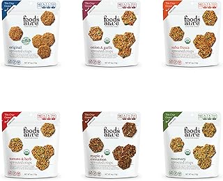 Foods Alive Organic Sprouted Crisps Bundle (6 flavors), 4oz, Gluten Free, Vegan, High Protein, High Fiber