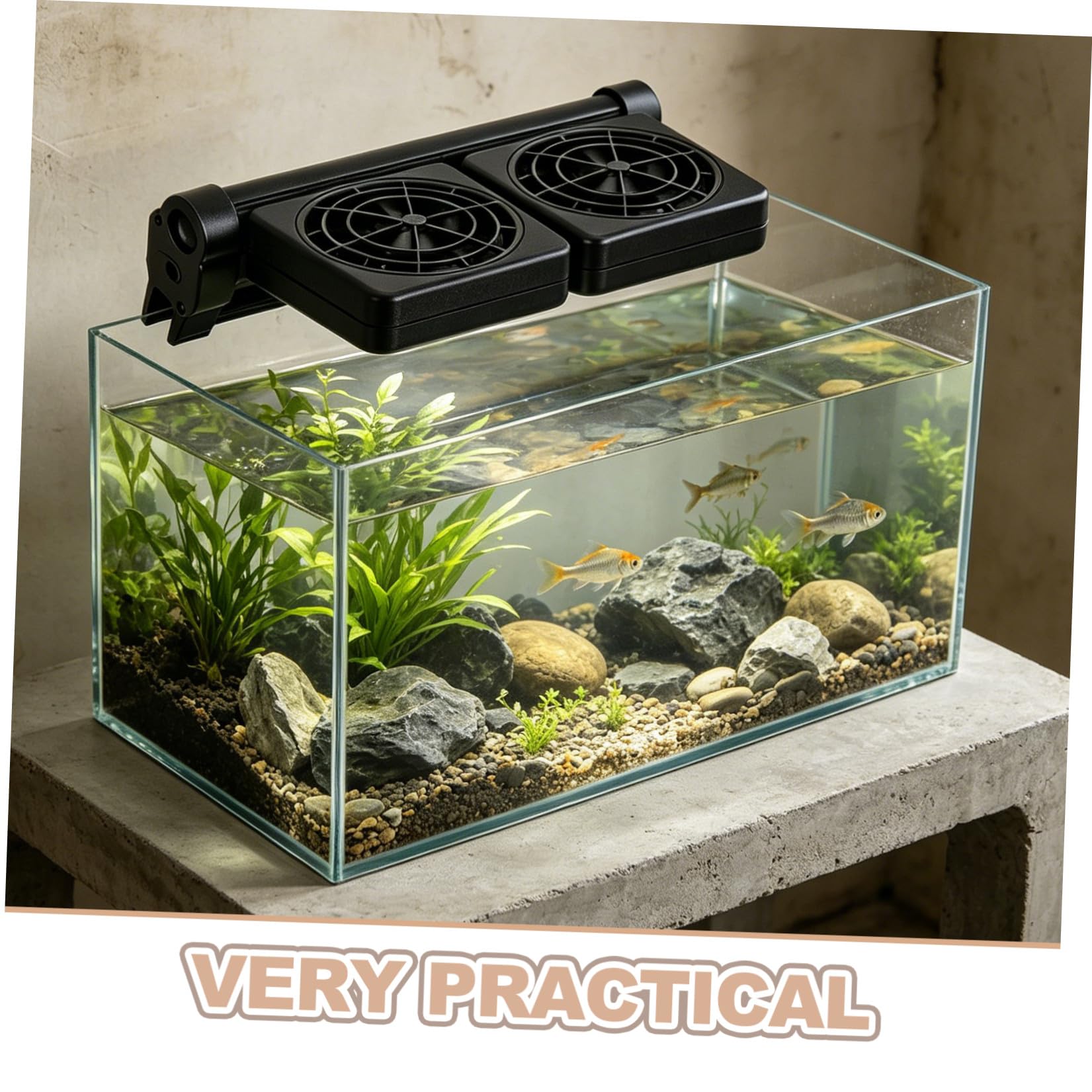 Ventilador para Acuario de 2 Cabezales, Silencioso, 2 X 1, 9w, Abs