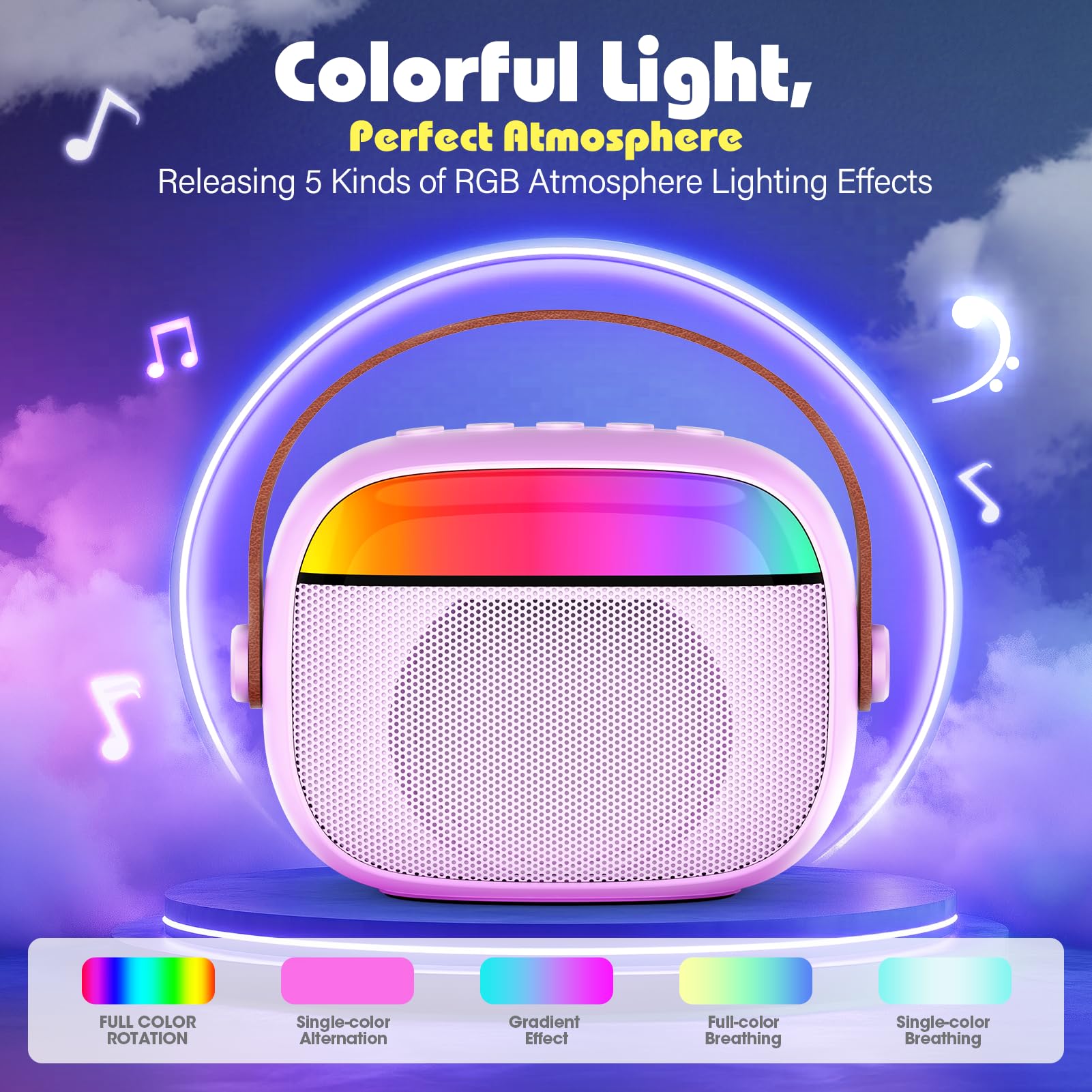 Gralal Micro Karaoke Sans Fil 2 Micros Cadeau Fille 3-12 Ans Jouet Anniversaire et Noël
