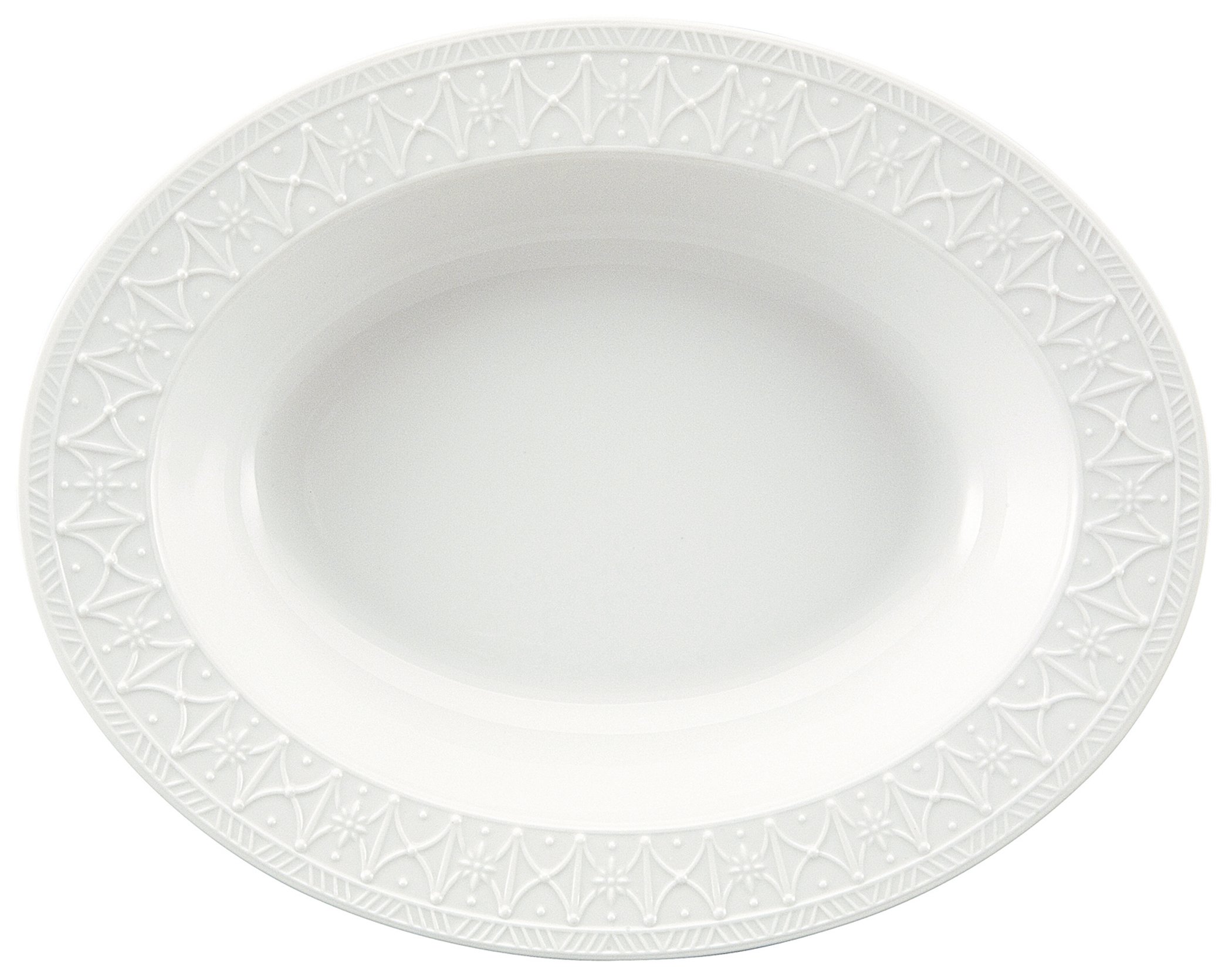 Amazon.com | Nikko Ceramics Blanc Fleur Oval Vegetable 11