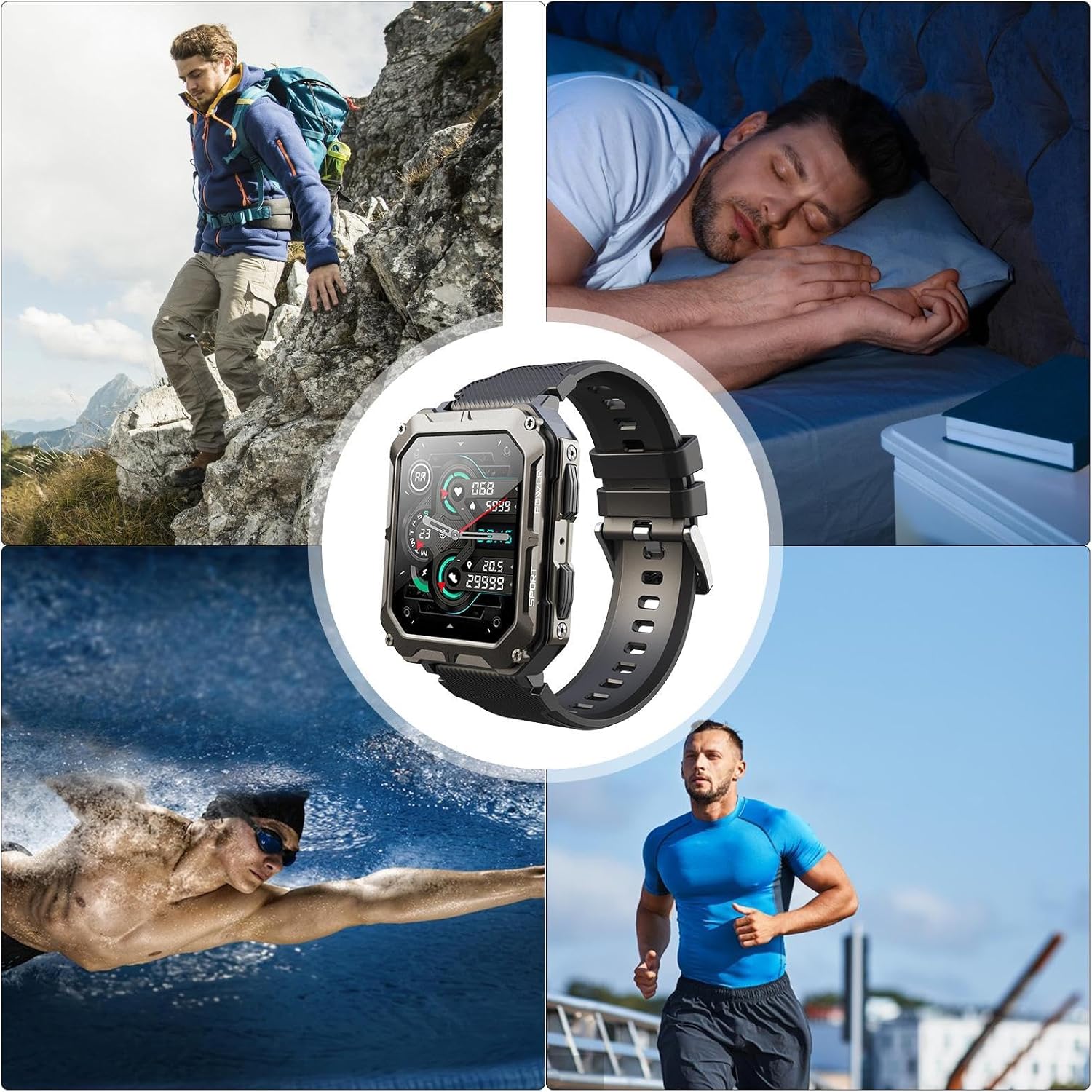 Linsition Orologi robusti da uomo | Smartwatch da uomo con oltre 100 modalità sportive - Orologio robusto intelligente con batteria extra lunga, Smartwatch per rispondere/effettuare chiamate Linsition Orologi robusti da uomo | Smartwatch da uomo con oltre 100 modalità sportive - Orologio robusto intelligente con batteria extra lunga, Smartwatch per rispondere/effettuare chiamate