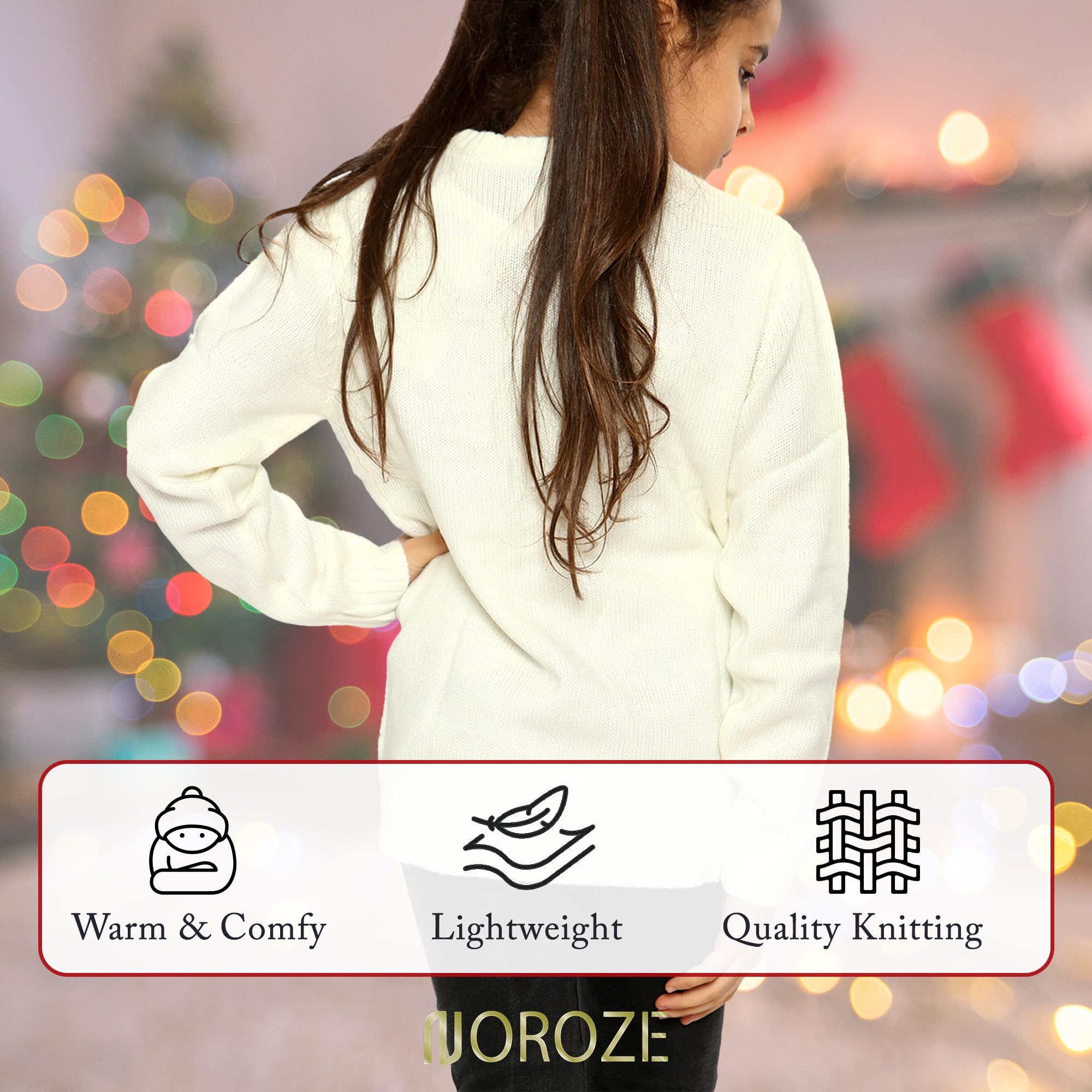 NOROZE Fille Noël 3D Pull Enfants Oiseau Renne Rétro Pullover Pull-Over