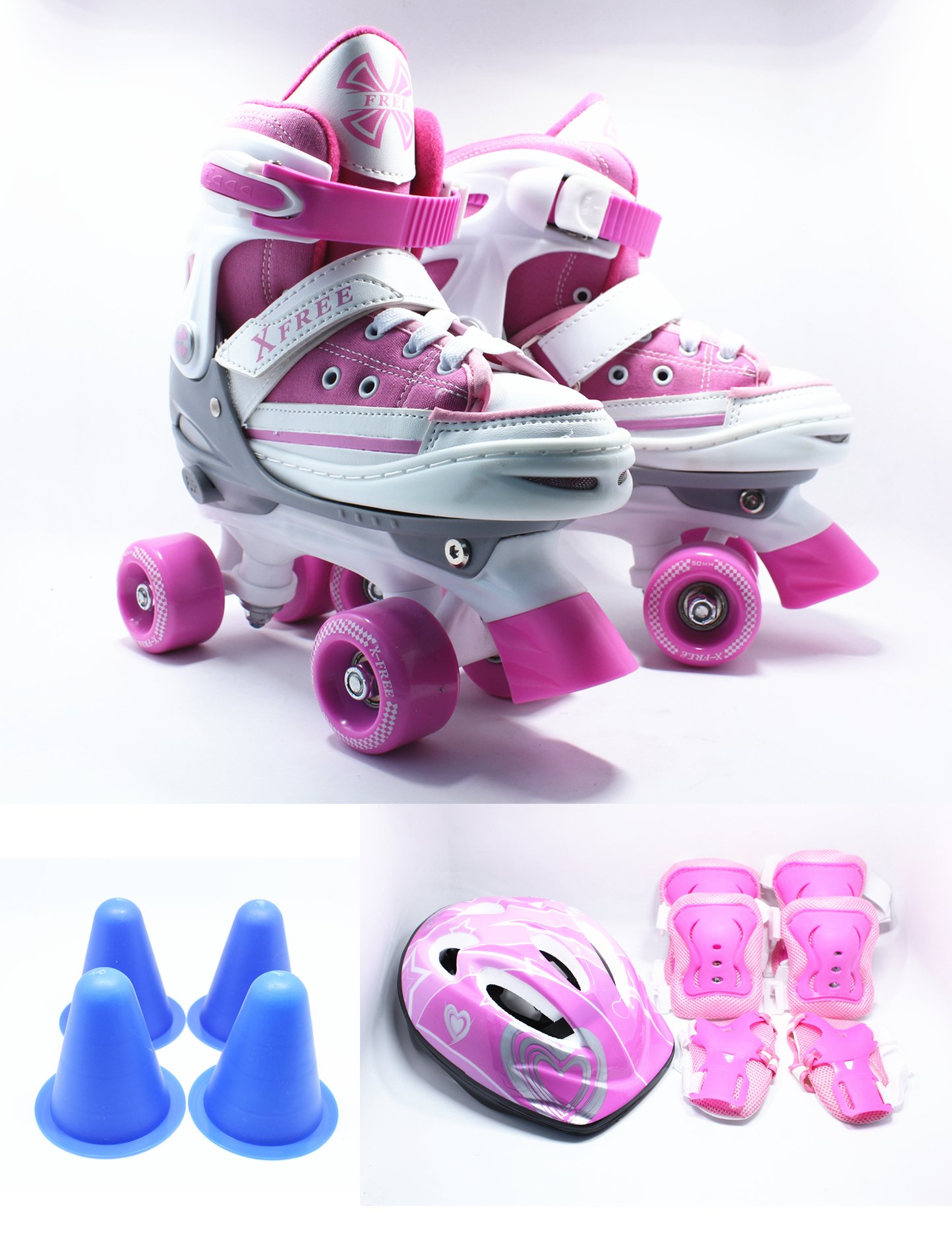 Roller Skates for Kids 4 Size Adjustable Roller Skates,Fun for Boys and Kids by Amrgot