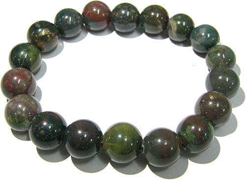 crystalmiracle Hermosa piedra de sangre con cuentas redondas de cristal accesorio de piedras preciosas para hombres y mujeres, regalo curativo,