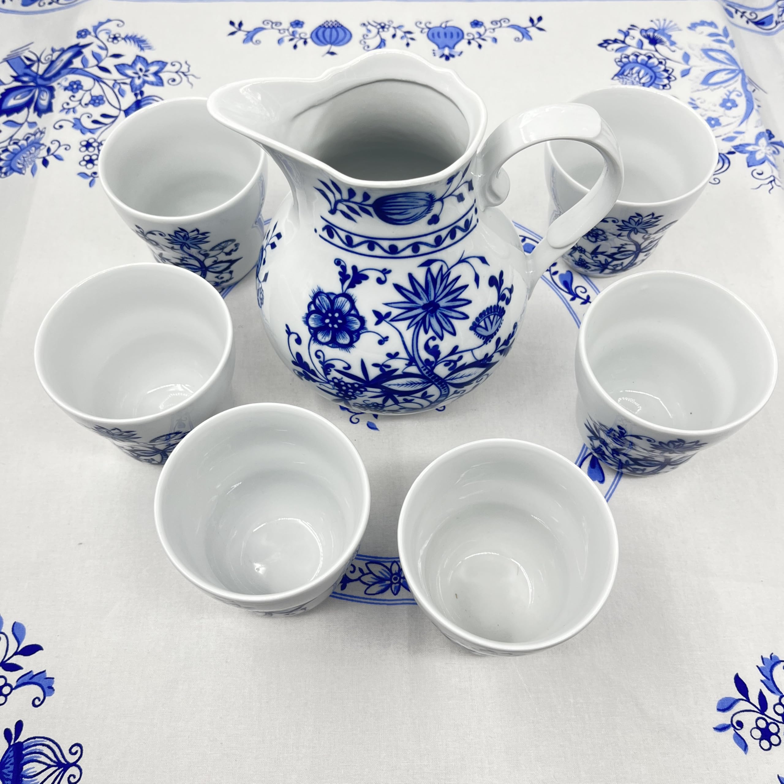 Kahla Zwiebelmuster Porzellan Saftset, Milchset, Saftservice, Milchservice, Wasserservice für 6 Personen, dishwashersafe, spülmaschinenfest