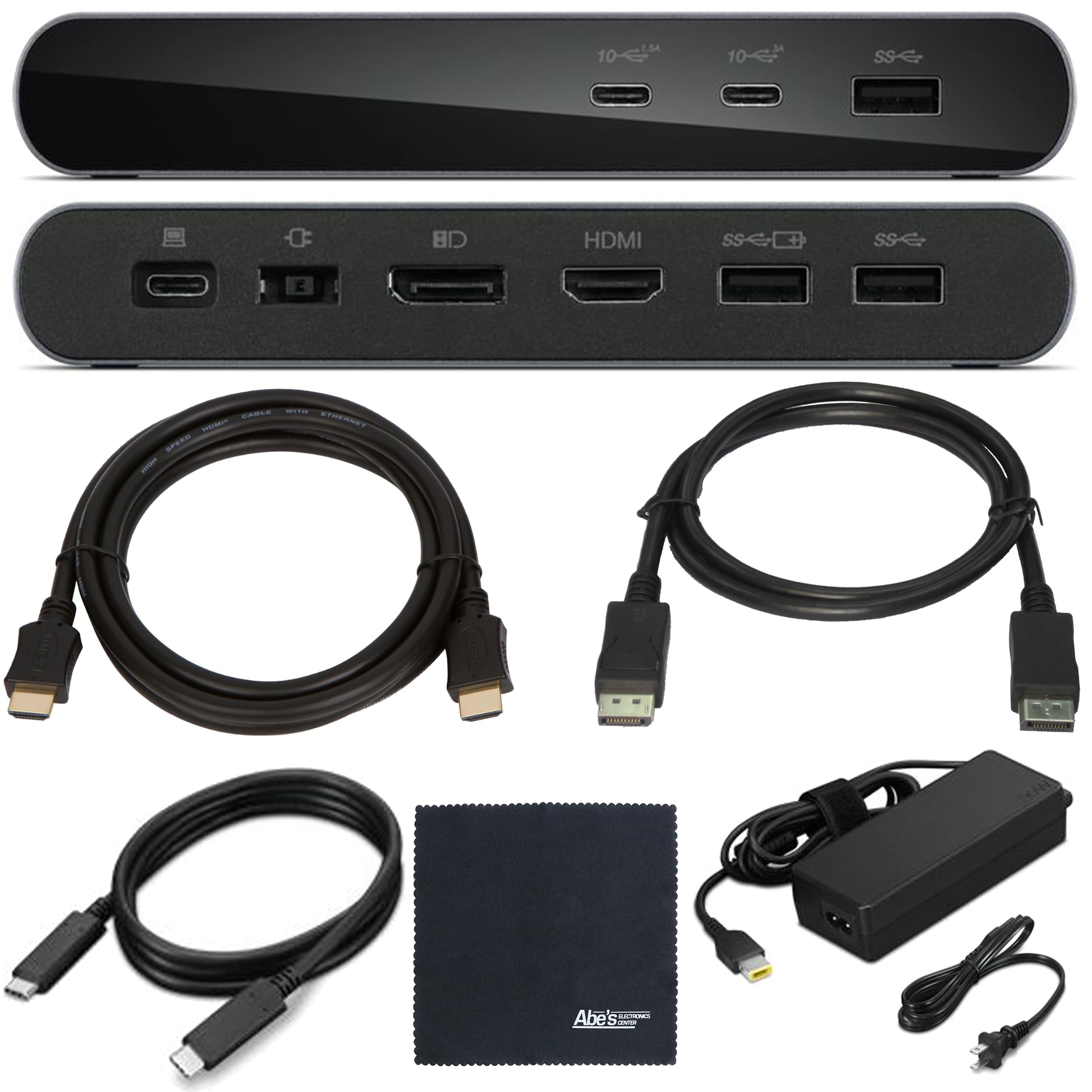 Lenovo 40B30090US Docking Station USB-C Universal Business Dock, Dual Display: Includes USB-C Cable + Power Adapter + Zoomspeed Display Port Cable +