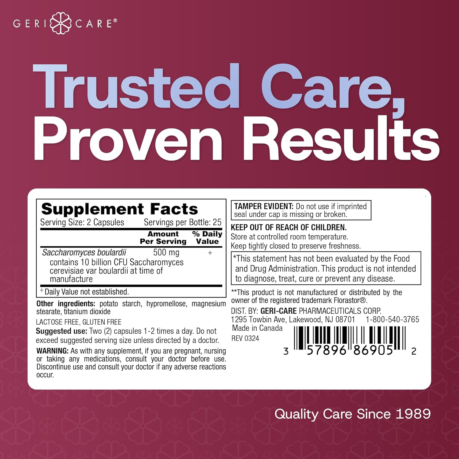 GeriCare Ultimate Probiotic and Digestive Health Supplement - Complete Gut Repair, Seed Probiotics, and Florastor Probiotic Formula. Probiotics for Women and Men Lactose & Gluten-Free - 50 Capsules. - Image 8
