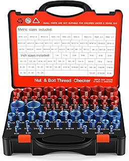 Comfylichi Thread Checker, Nut and Bolt Thread Checker, Bolt Size and Thread Gauge, 26 Individual Bolt and Nut Identifier ...