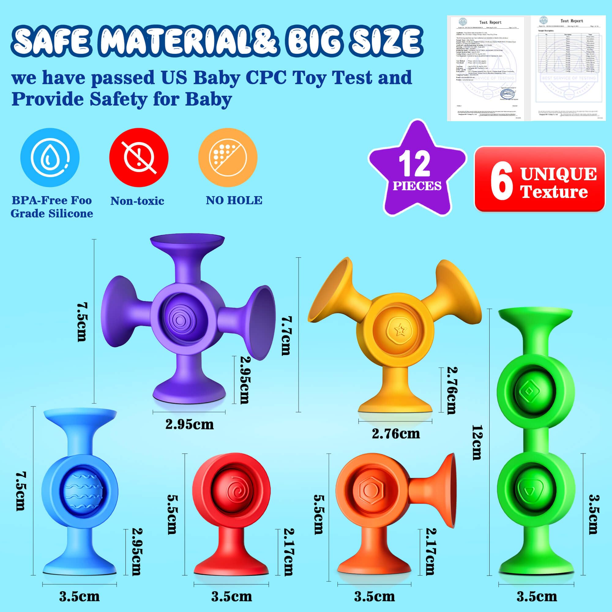 Juguetes de baño para bebés, juguetes de baño para niños a partir de 3 años, juguetes de ventosa, juguetes sensoriales para la tina, juguetes de bañera sin moho, juguetes de viaje, juguetes de Navidad 5