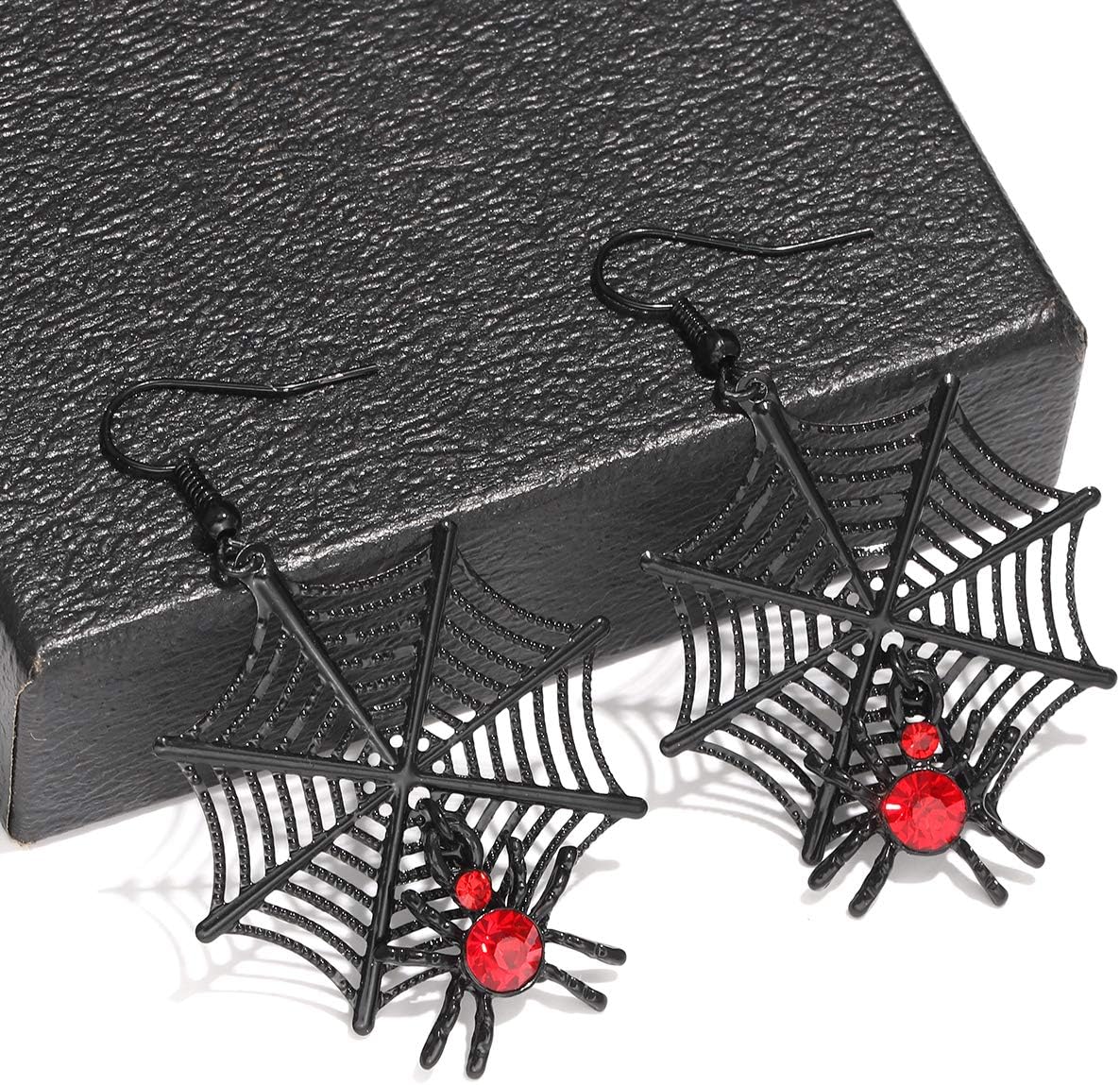 MOLOCH Halloween Spider Jewelry Set Crystal Tarantula Pendant Necklaces Spider Web Dangle Earrings Set Halloween Party Costume Jewelry for Women - Image 3