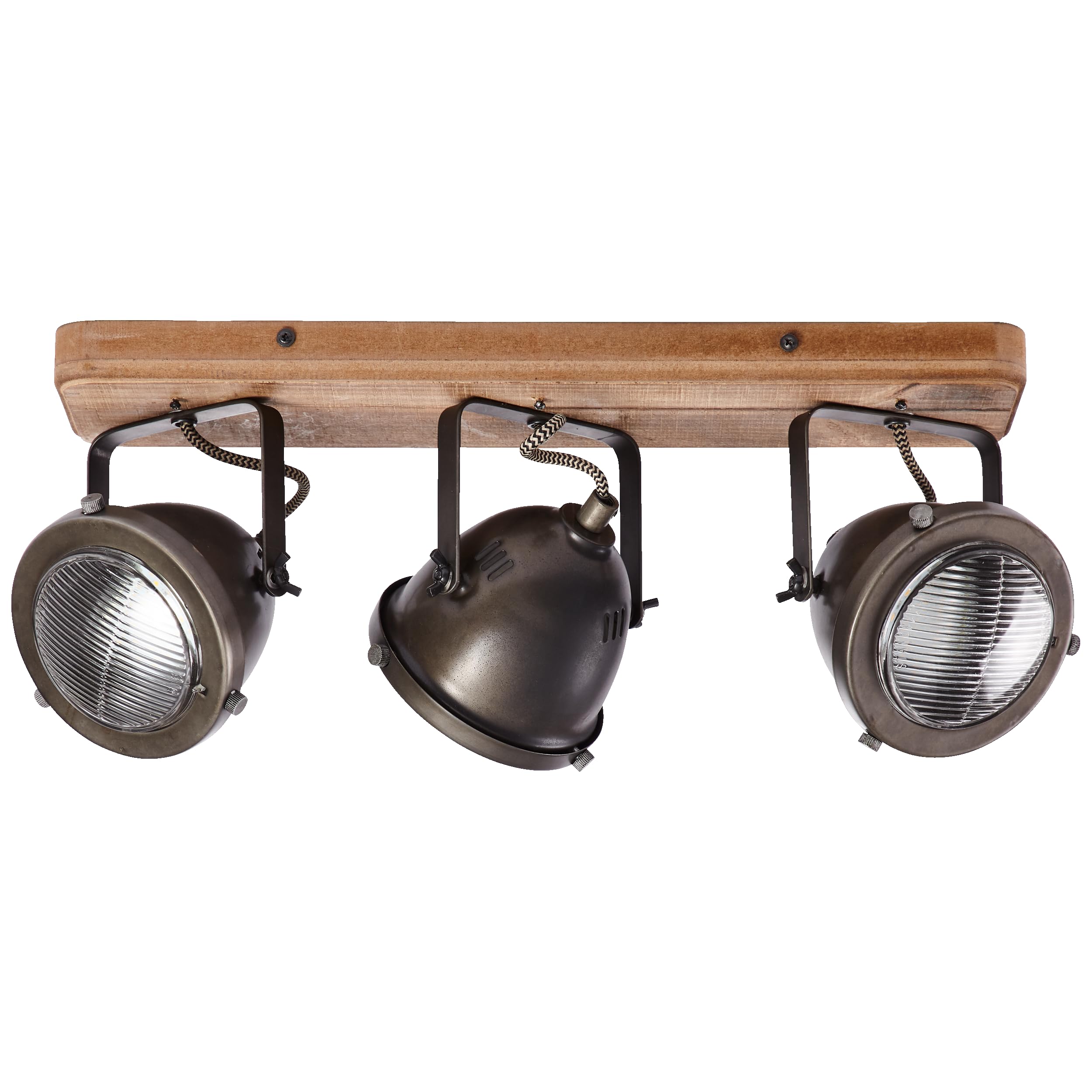 Lightbox Deckenstrahler 3-flammig, Vintage-Look, E27 Leuchte | Schwenkbare Spots fürs Wohnzimmer, Schlafzimmer und den Flur, nostalgischer Charme fürs Zuhause