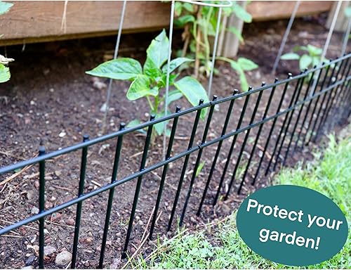 Miniatura 3 de Cercas anticriaturas  Valla de jardín de barrera de animales sin excavación  Cerca decorativa para perros subterráneos para exteriores  Acero