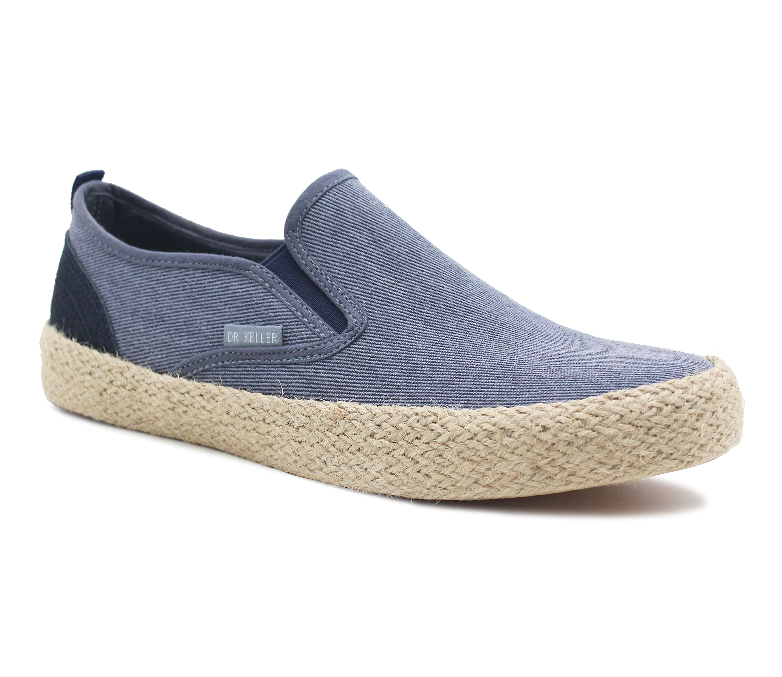 Men's Canvas Slip On Denim Lightweight Casual Pumps Woven Rope Sole Boat Shoes Flat Deck Shoes-image-25