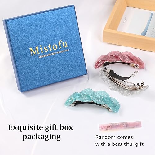 Miniatura 101 de Pasadores para el cabello – Pasador francés para mujeres de cabello grueso – 3 piezas de clip de agarre fuerte grande para mujer – Clip decorativo