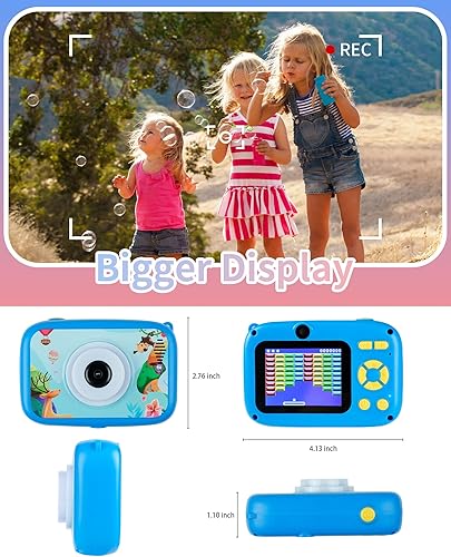 Miniatura 3 de FiliWel Juguetes de cámara para niños cámaras de video digital HD para niños de 3 a 9 años pantalla de 24 pulgadas con luz ambiental grabadora de